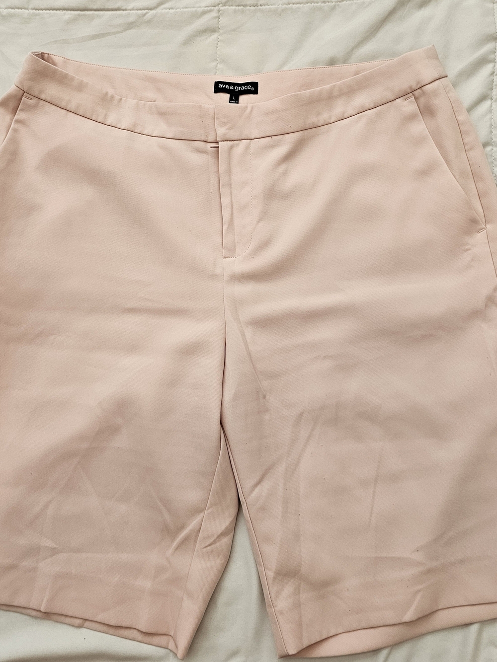 Ava & Grace Light Blush Tailored Shorts